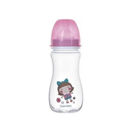 Canpol baby Flašica široki vrat, antikolik - Easy start- 300 ml - toys doll pink slika 1