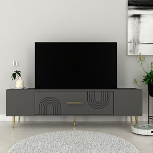 TV stalak Dekol2, boje antracit i zlatna