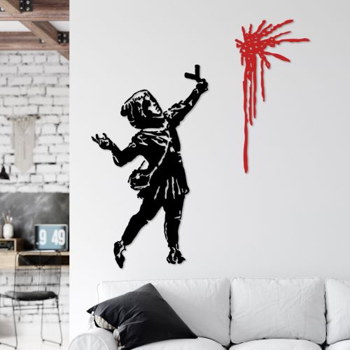 Wallity Metalna zidna dekoracija Banksy Metal 09 slika 1