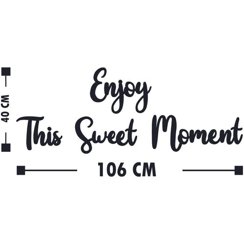 Enjoy This Sweet Moment Black Decorative Wooden Wall Accessory slika 3