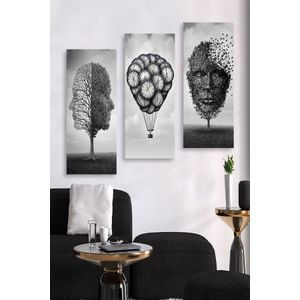 MDF0006 Dekorativna Slika od MDF-a u Više Boja (Set od 3 Komada)