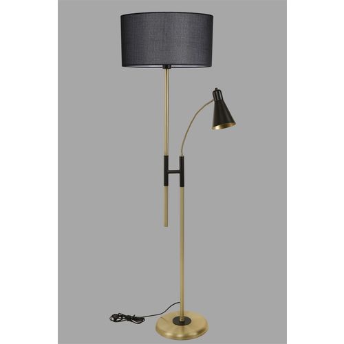 Forza Eskitme Lambader Silindir Hasır Siyah Abajurlu Black Floor Lamp slika 2