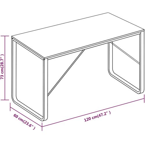 Stol za računalo bijeli i boja hrasta 120 x 60 x 73 cm slika 35