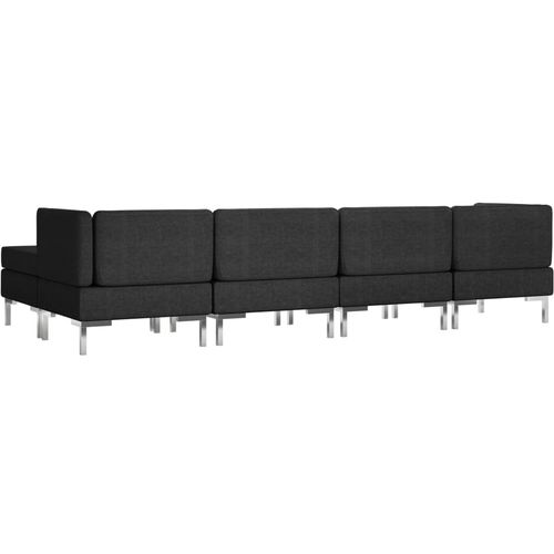 6-dijelni set sofa od tkanine crni slika 5