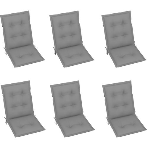 Jastuci za vrtne stolice 6 kom sivi 100 x 50 x 7 cm slika 1