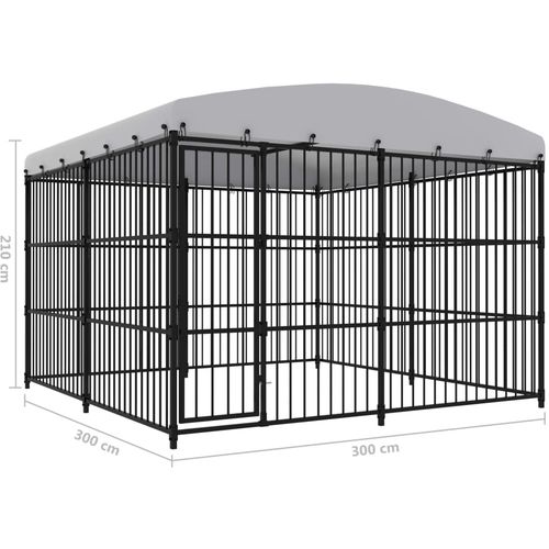 Vanjski kavez za pse s krovom 300 x 300 x 210 cm slika 5