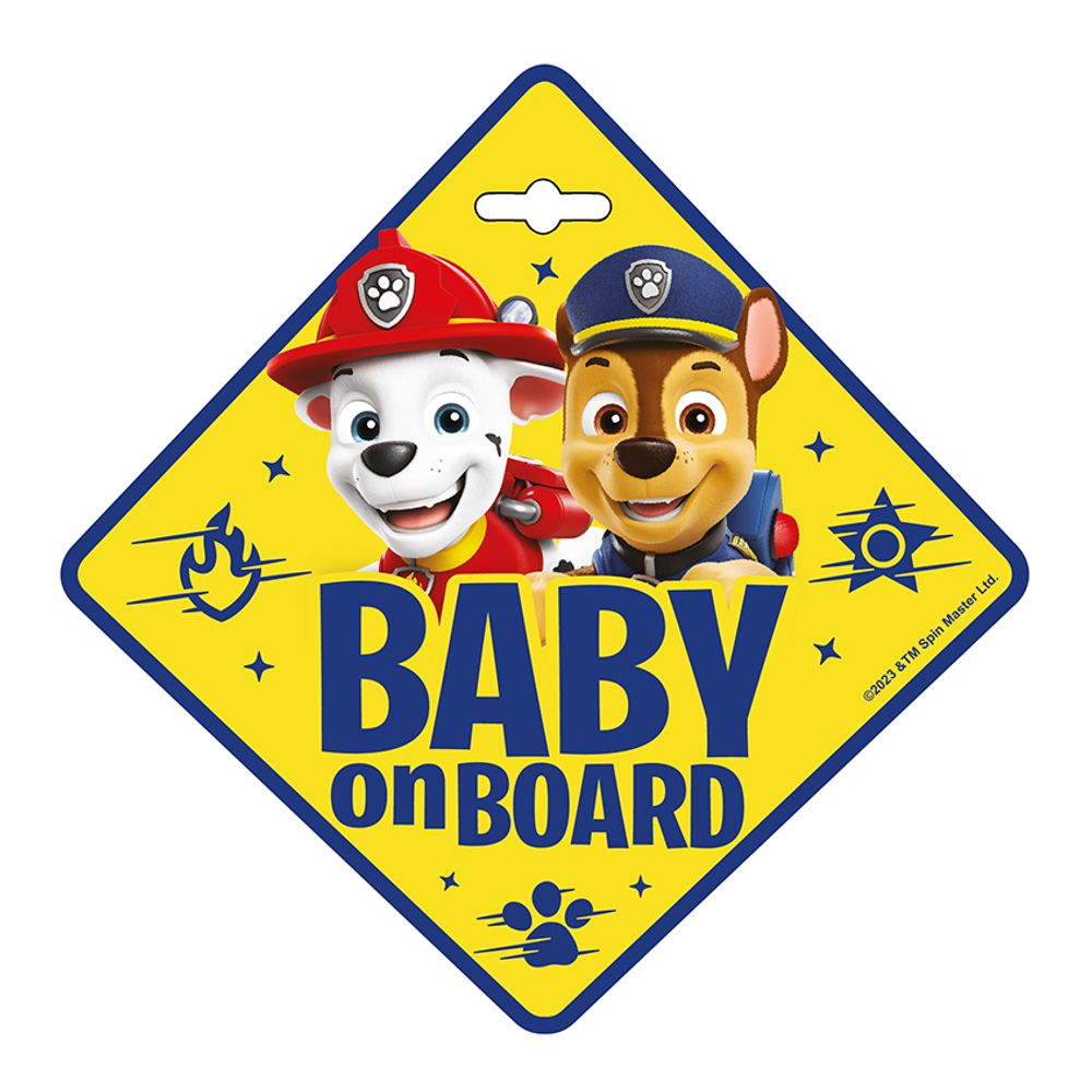 Znak Baby on board Paw patrol žuto-plavi slika 1