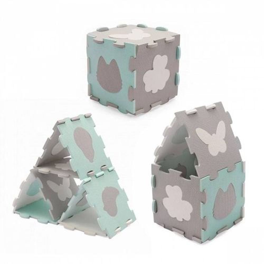 Kinderkraft Podloga za igru LUNO SHAPES 3D 185x165cm, Mint slika 4