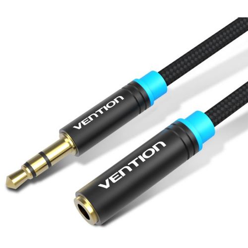 Vention Cotton Braided 3.5mm Audio Extension Cable 2M Black slika 1