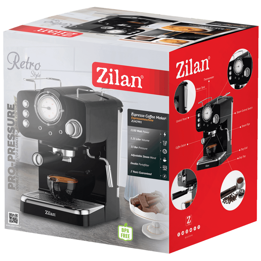 Zilan Aparat za esspreso kafu, 1100W, Retro - ZLN2991 slika 6