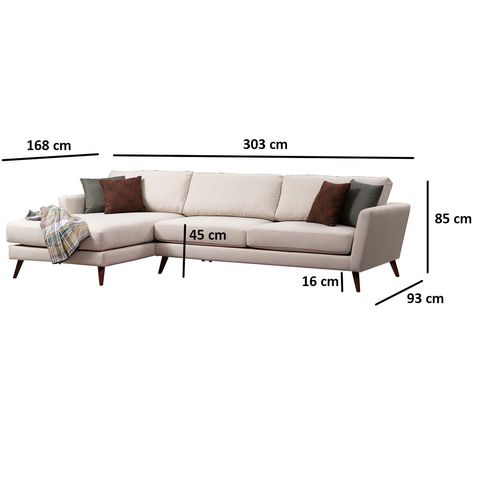 Atelier Del Sofa Kutna garnitura MAYORKA, bež boja, lijevi kut , Mayorka Corner Large Left (Chl - 3R ) - Beige slika 5