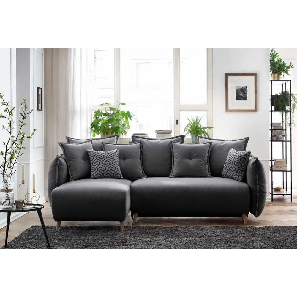 Ugaona Sofa Puffy - boja: antracit slika 2