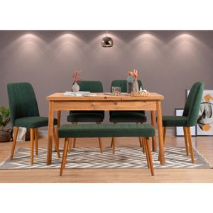 Santiago Atlantic Green Atlantic Pine
Green Extendable Dining Table & Chairs Set (6 Pieces)