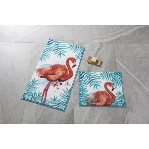 Colourful Cotton Set kupaonskih prostirki (2 komada) Flamingo slika 1