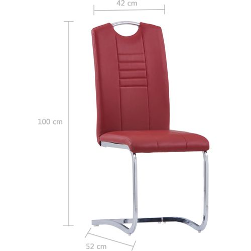 Konzolne blagovaonske stolice od umjetne kože 2 kom crvene slika 19