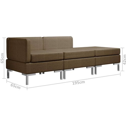 3-dijelni set sofa od tkanine smeđi slika 31