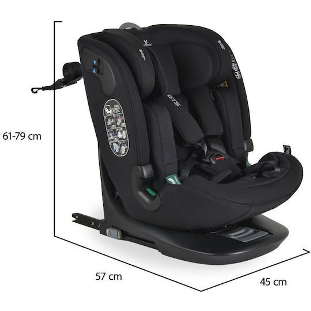Cangaroo Autosjedalica GTS i-Size 40-150cm Isofix, Black slika 2