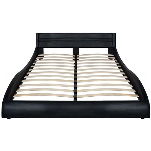 Krevet od umjetne kože sa madracem LED crni 140 x 200 cm slika 10
