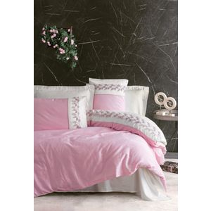 Niobe - Pink Pink
White Premium Satin Double Quilt Cover Set