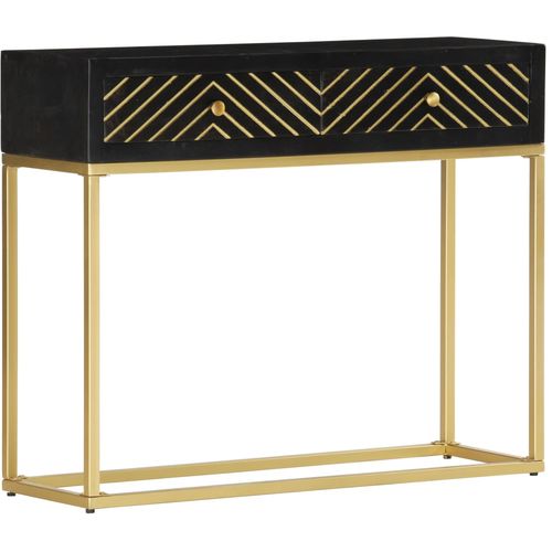 Konzolni stol crno-zlatni 90 x 30 x 75 cm masivno drvo manga slika 36