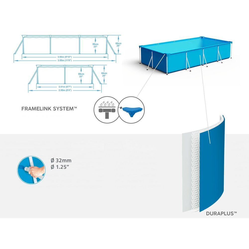 Bestway bazen 56411 - 300x201x66cm - 3,300L slika 7