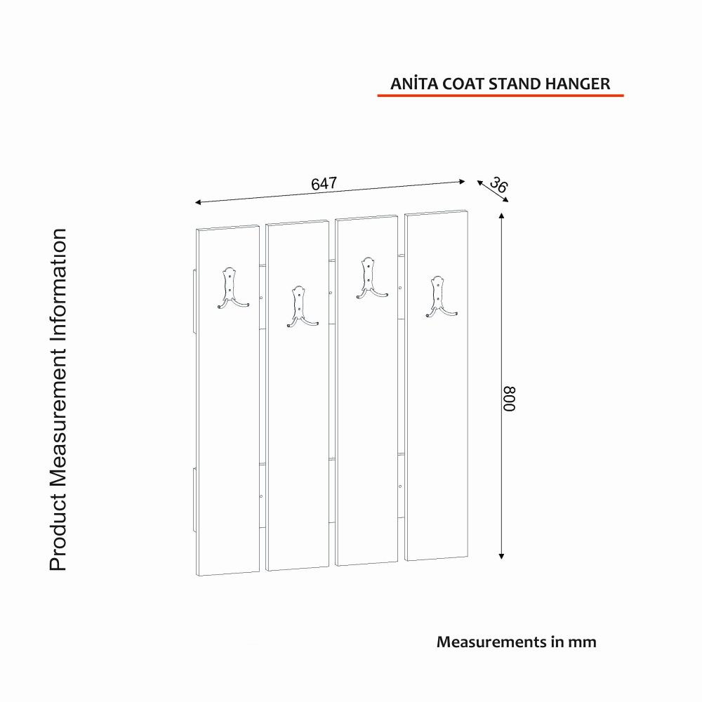 Hall stand Anita u boji orah slika 5