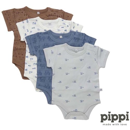 Pippi - Bodi kratki rukav s printom (4 kom), Blue Mirage, vel. 68 slika 2