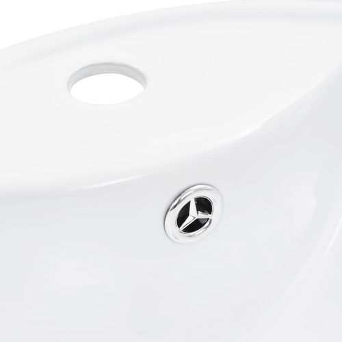 Umivaonik sa zaštitom od prelijevanja 46,5x18 cm keramički bijeli slika 5