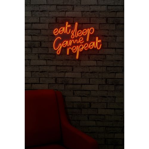 Wallity Ukrasna plastična LED rasvjeta, eat sleep game repeat - red slika 3