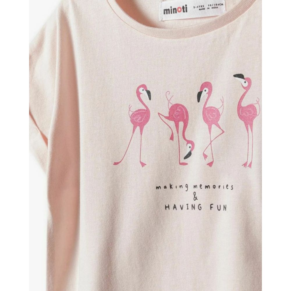 Minoti Majica kratkih rukava za djevojčice - Flamingo, 3-4 god slika 3