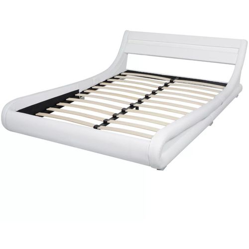 Okvir za krevet od umjetne kože s LED svjetlom bijeli 140 x 200 cm slika 24