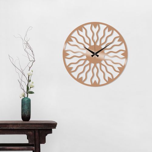 Wallity Ukrasni metalni zidni sat, Metal Wall Clock 21 - Copper slika 1