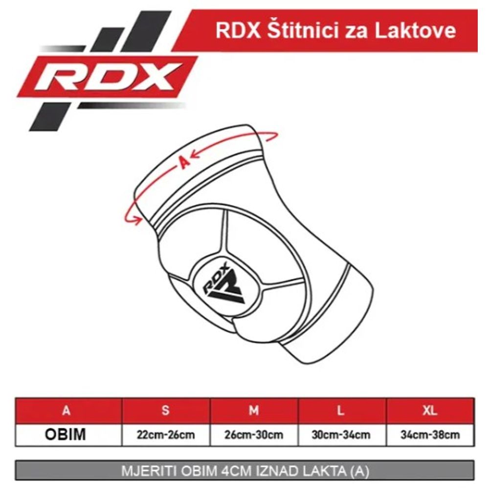 RDX Sports Štitnici za laktove HY za MMA i Muay Thai - Crno/Zlatni - M slika 7
