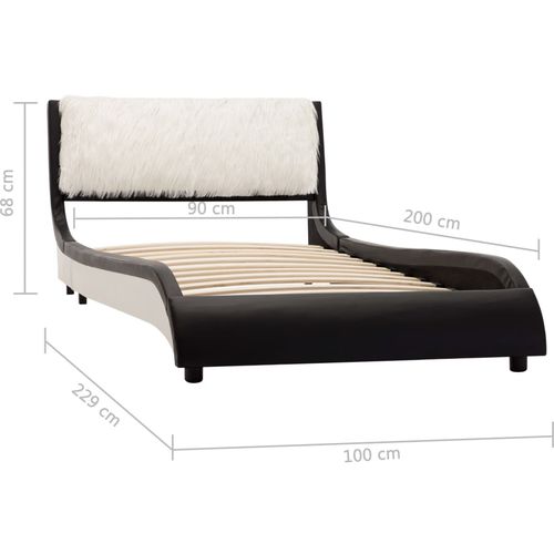 Okvir za krevet od umjetne kože crno-bijeli 90 x 200 cm slika 8