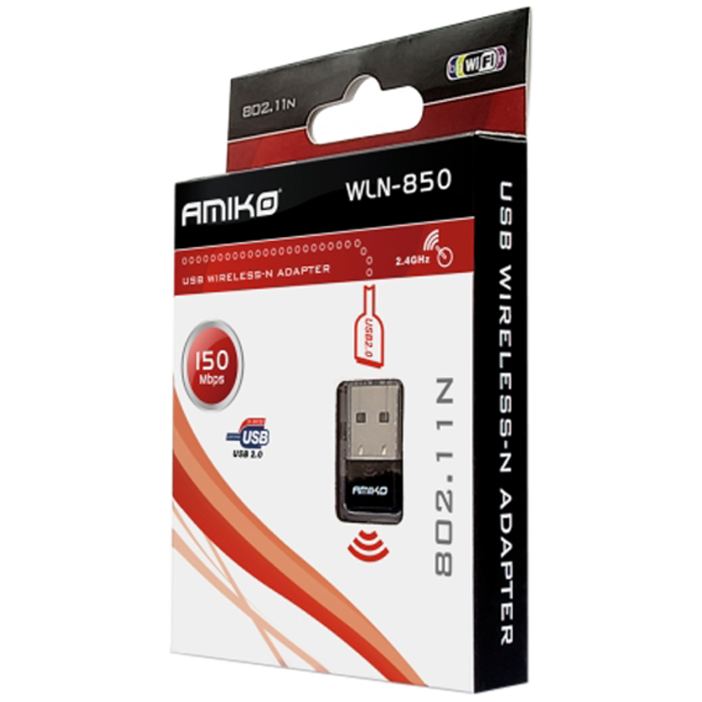Amiko Wi-Fi mrežna kartica, USB, 2.4 GHz, 150 Mbps - WLN-850 slika 2