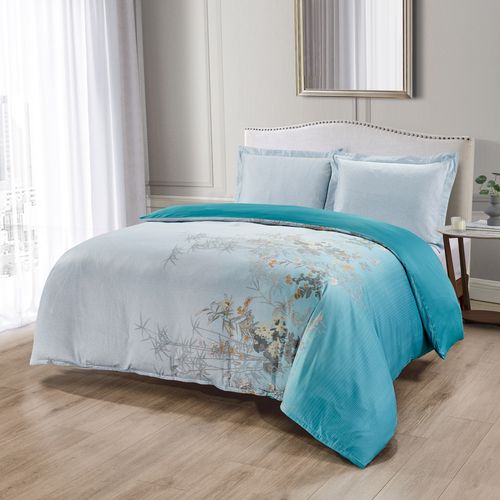 Pamučno satenska premium posteljina s tiskom Svilanit Zaria light blue MC 140x200 50x70 cm slika 4