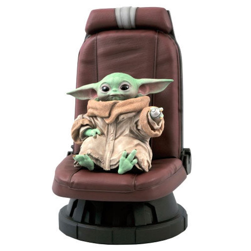 Vojna zvezd Mandalorian Yoda Otrok v stolu kip 30cm image