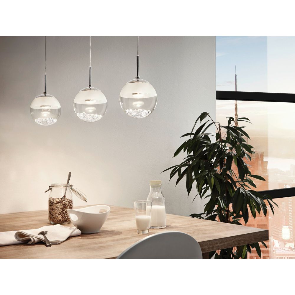 Eglo Montio 1 Visilica sa 3 LED Sijalice, 3x5W, Krom/Staklo Prozirno slika 6