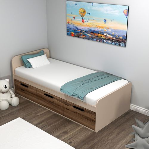 Akser - Light Walnut, Beige Light Walnut
Beige Single Bedstead slika 2