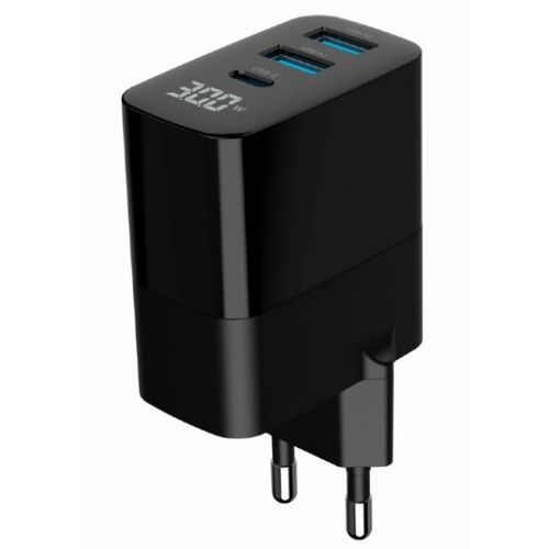 TA-UC-PDQC30LCD-BK-02 Gembird GaN USB brzi punjac, 30W 3-port (2xUSB-A+ USB-C), LCD, black slika 5