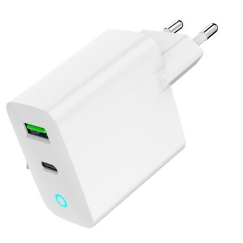 TA-UC-PDQC20L-W-01 Gembird punjac 20W, 2-port (USB-A+USB-C) LED, white slika 2