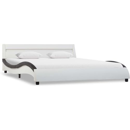 Okvir za krevet od umjetne kože LED bijelo-crni 160 x 200 cm slika 2