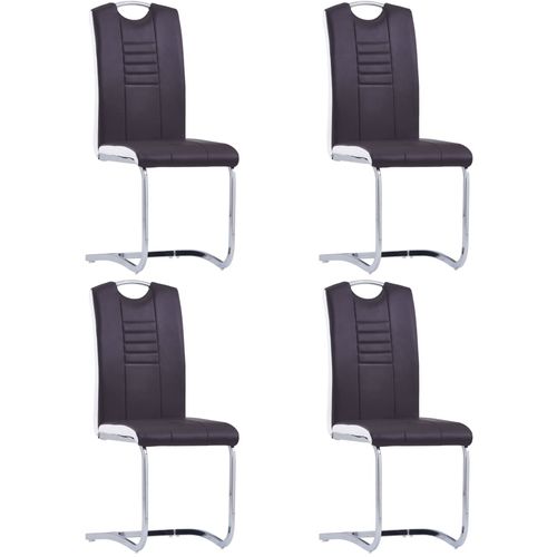 Konzolne blagovaonske stolice od umjetne kože 4 kom smeđe slika 22