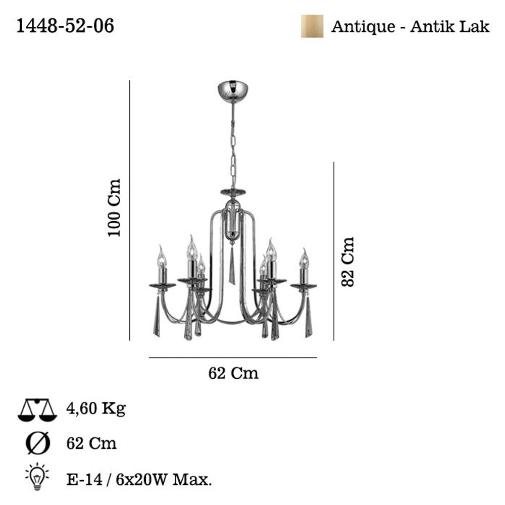 Luster Kontes – 52-06 – boje: antikna slika 3