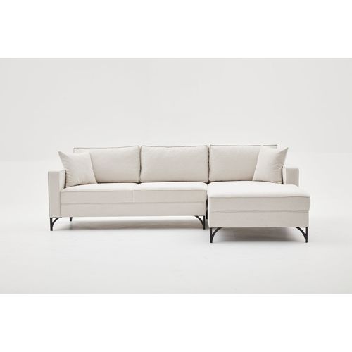 Atelier Del Sofa Kutna garnitura, Krem Crno, Berlin Right - Cream, Black slika 3