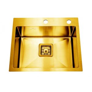 Inter Ceramic sudoper usadni pravokutni 42x50x20 cm + sifon pravokutni, inox gold