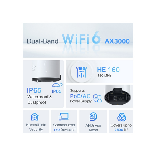 TP-Link Deco X50-Outdoor (1 paket) vanjski Mesh AX3000 Dual-Band Wi-Fi 6 sustav slika 3