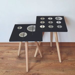 Nesting stolovi 2Shp413 - (2 komada) - boje: crna, bež, siva