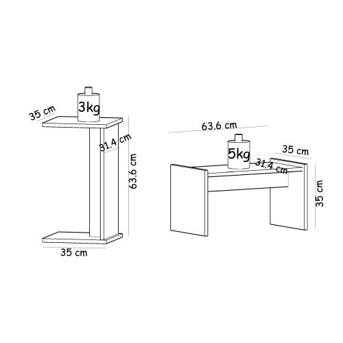 Fall - Walnut Walnut Side Table slika 5