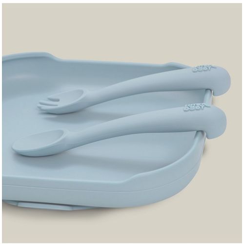 InterBaby silikonski set pribora za jelo Blue Grey slika 3